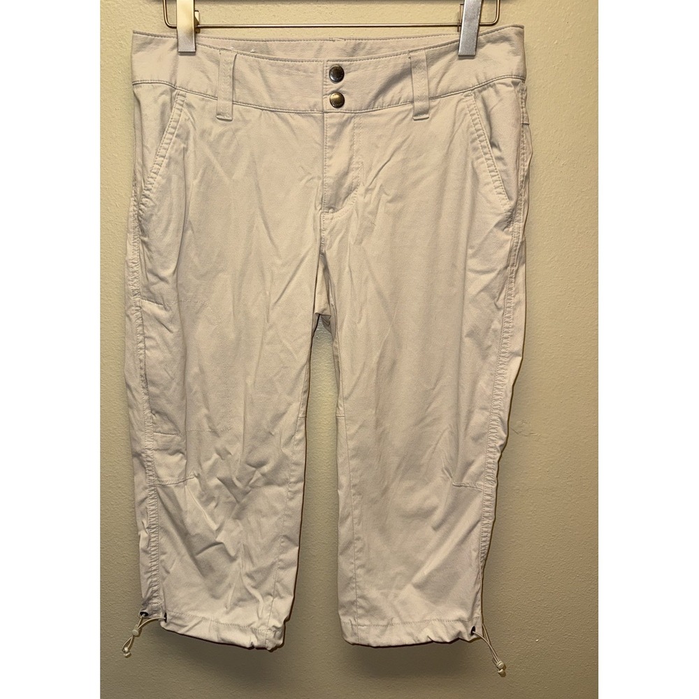 Columbia Cropped Pants Womens 6 Tan Fishing Mid Rise Stretch Outdoor Omni Shield